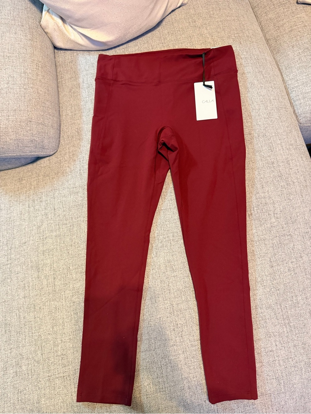 Women's Burgundy High-Waist Leggings
